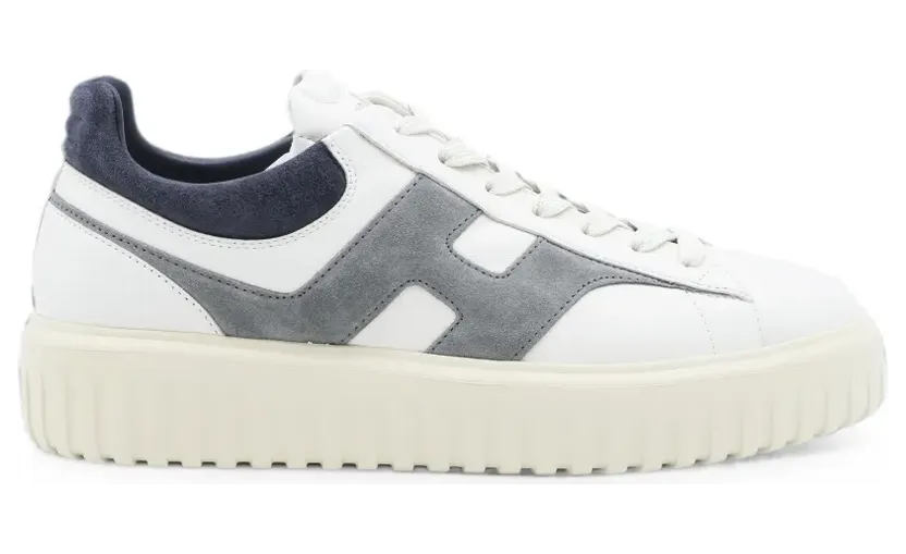 Hogan H-Stripes sneakers met vlakken en logo-patch – Wit (HXM6450FE91N1M)