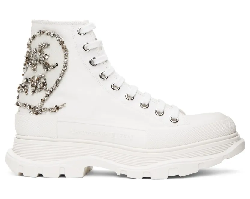 Alexander McQueen White Tread Slick High 9423 WH/OFWH (711112W4TGB)