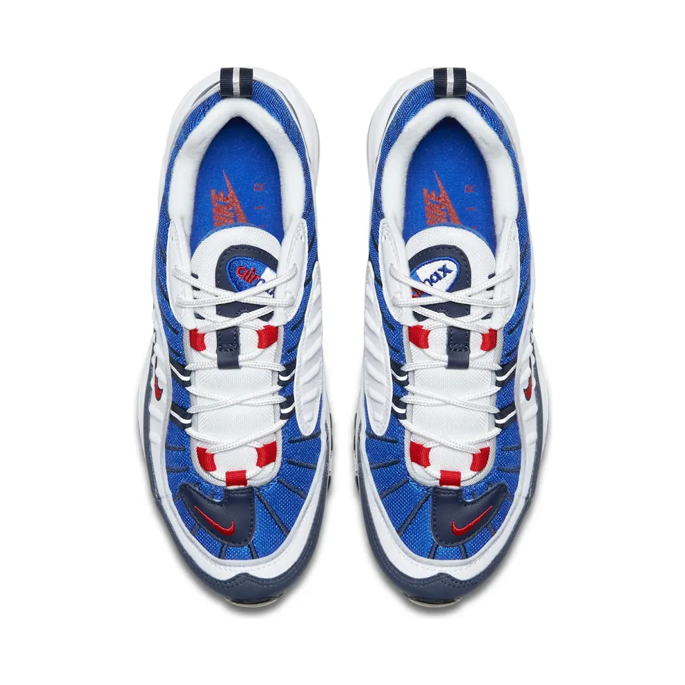 Nike Air Max 98 Gundam 2018 (W) White/University Red-Obsidian-Metallic Silver-Game Royal-Black (AH6799-100)