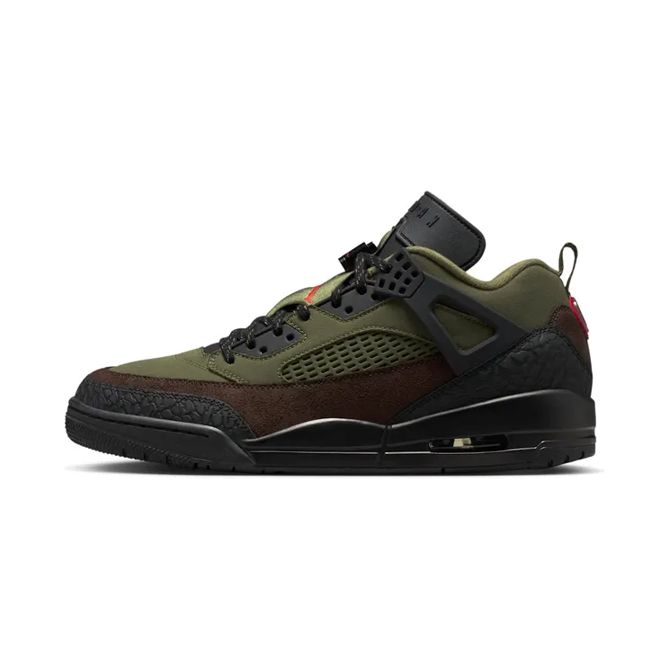 Air Jordan Spizike Low Beef & Broccoli “Medium Olive / Black / Baroque Brown / University Red” (IH1782-200)