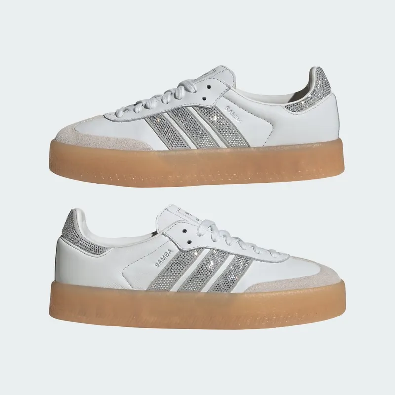 Adidas Samba “Crystal White / Silver Metallic / Gum” (IH4046)