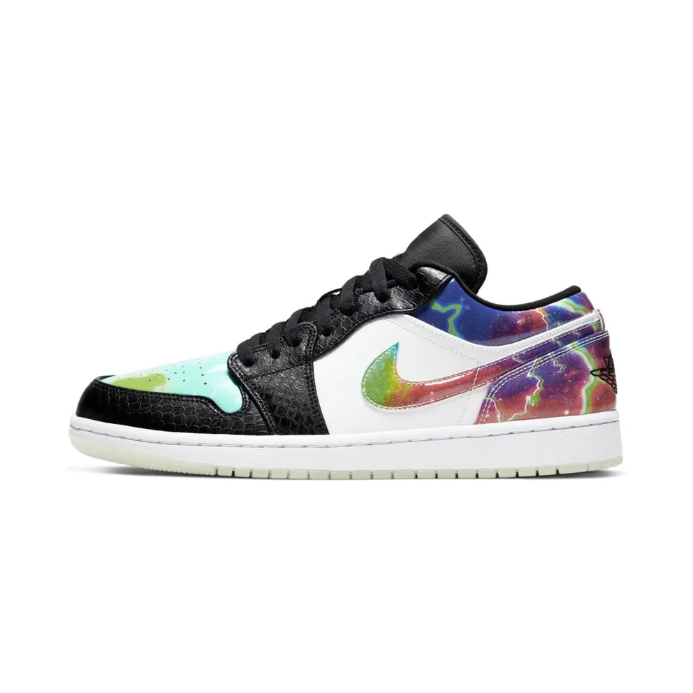 Jordan 1 Low Galaxy Black/Multi Color White (CW7309-090)