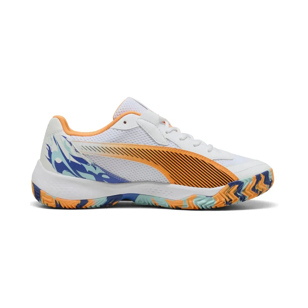 Puma Nova Court Padelschuhe 02 Puma white/PUMA black/vivid blue/heat fire 42 für “White EU” (108287)