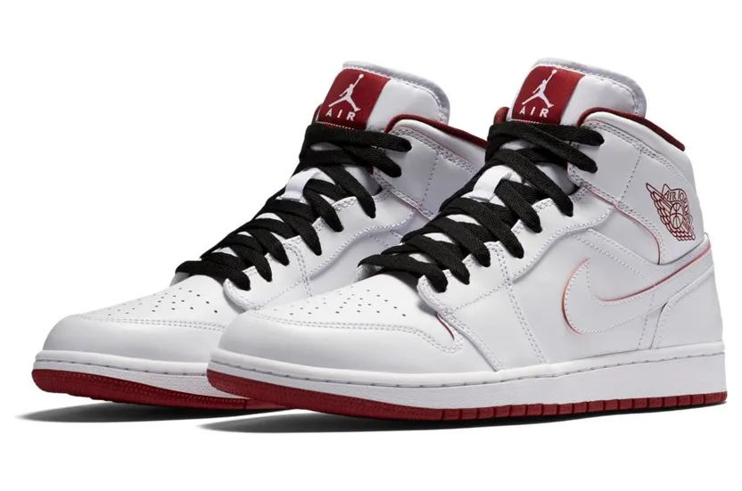 Air Jordan 1 Mid White Gym Red (554724-103)