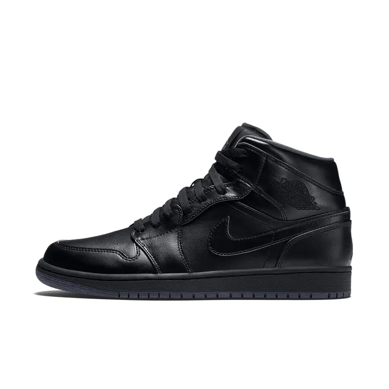 Jordan 1 Retro Mid Black (2016) Black/Black-Dark Grey (554724-021)