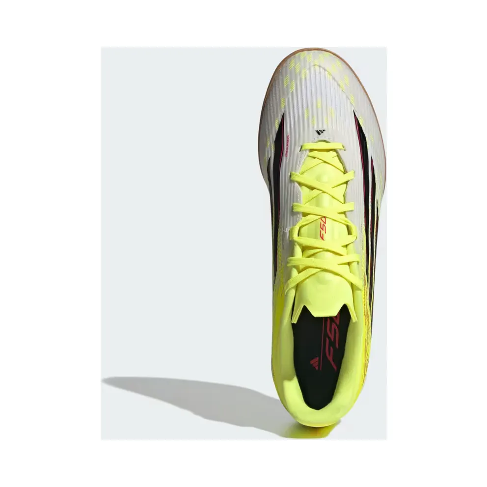 adidas F50 League Indoor Football “Team Solar Yellow 2 / Core Black / Lucid Red” (JR8971)