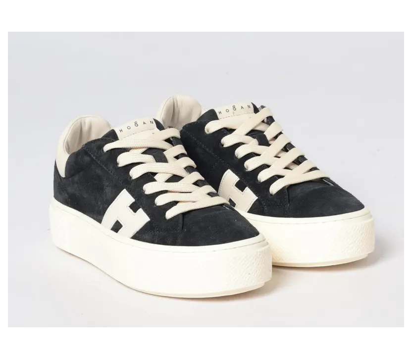 Hogan Crosswind Platform Suede Sneakers Black (HXW7050GB00UHO01OX)