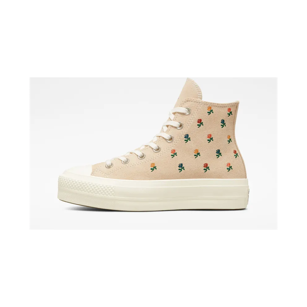 Converse Chuck Taylor All Star Lift Platform Embroidered Roses Farro/Egret/Midnight Clover (A04300C)