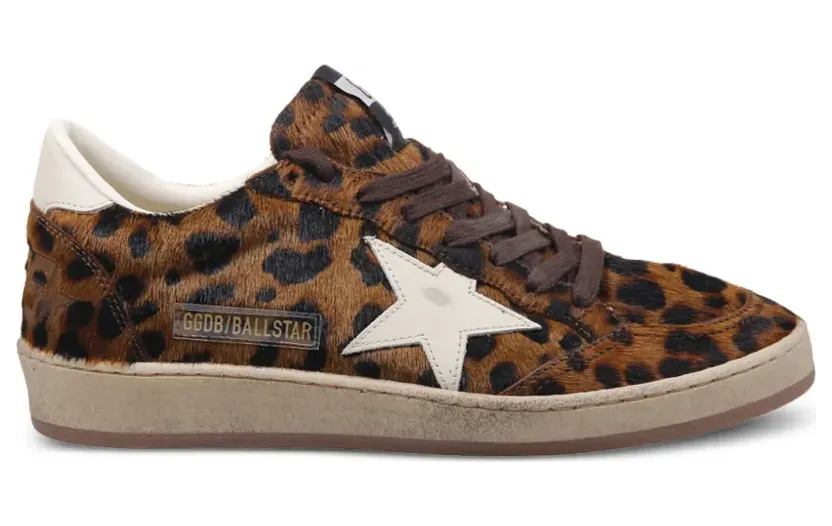 Golden Goose Ball Star met luipaardprint “Brown” (GWF00117F008703)