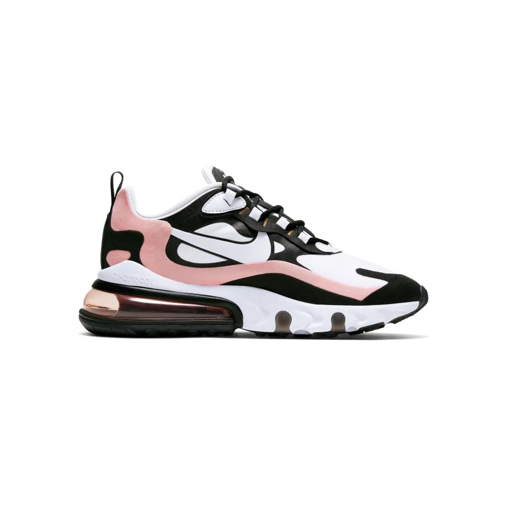Nike Air Max 270 React Black White Bleached Coral (W) Black/White-Bleached Coral-Metallic Gold (AT6174-005)