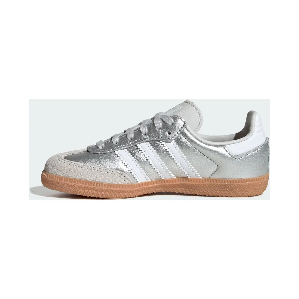 Adidas SAMBA OG Shoes Silver Metallic / Cloud White / Gum (KK2344)