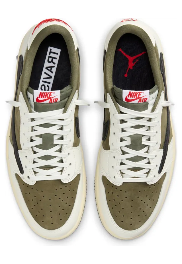 De Travis Scott Jordan 1 Low “Medium Olive” is prima — de prijskaartjes niet (4)
