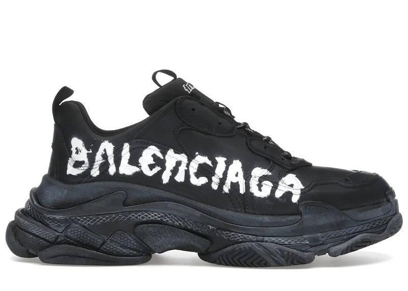 Balenciaga Triple S Black White Graffiti (536737WTSPL1090)