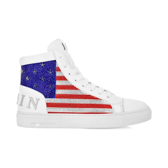 Philipp Plein Mid-top met stervormige studs “White” (AAESUSC0860PLE022N)
