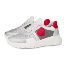 Moschino Sneakers Aus Mesh Und Glitzer Mit Herz (POLJA15453G1AIQ502A)