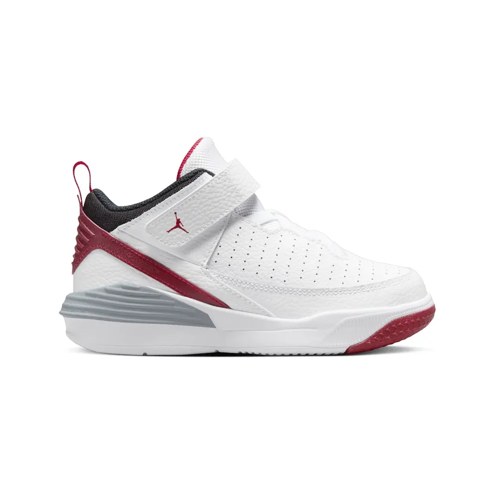Jordan Max Aura 5 “White / Varsity Red / Wolf Grey / Black” (DZ4354-101)
