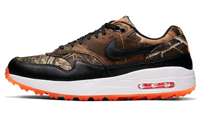 Nike Air Max 1 Golf Realtree Camo “Baroque Brown / Total Orange / Summit White / Black” (BQ4804-210)