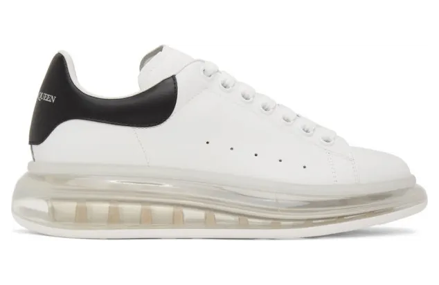 Alexander McQueen White and Black Clear Sole Oversized Sneakers (604232WHX98)