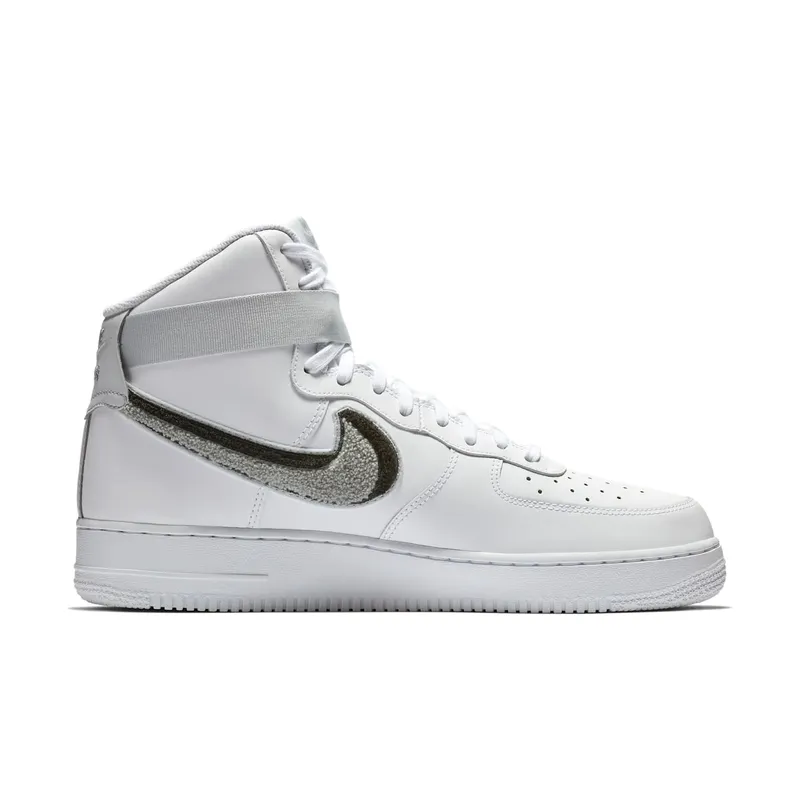 Nike Air Force 1 High 3D Chenille White Grey Black White/Wolf Grey-Pure Platinum-Black (806403-105)