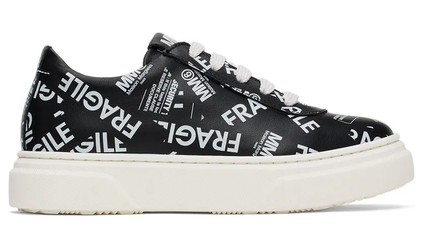 MM6 Maison Margiela Kids Black All Over Logo Sneakers (70338)