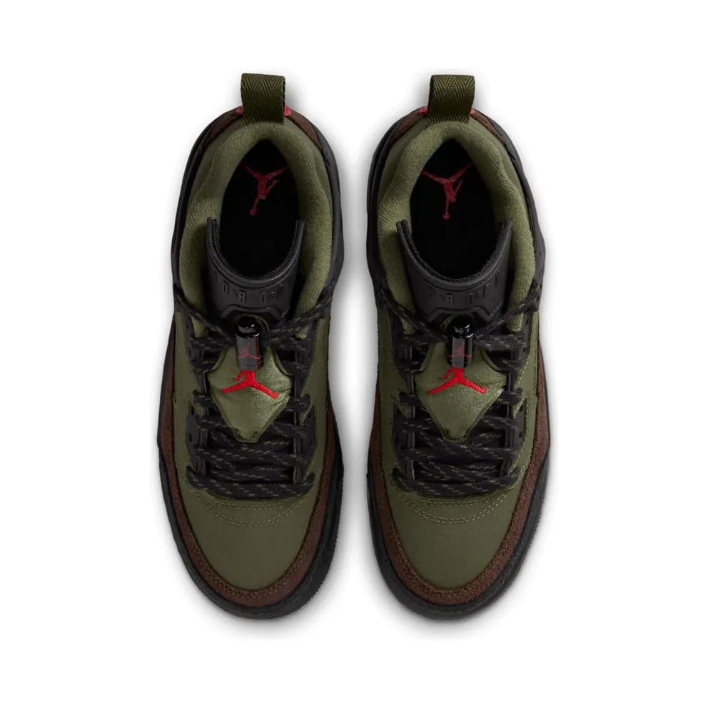 Jordan Spizike Low GS “Medium Olive / Black / Baroque Brown / University Red” (IH2359-200)