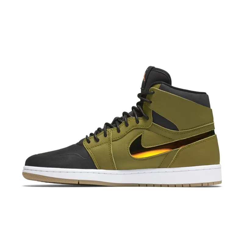 Jordan 1 Retro High Nouveau Militia Green Militia Green/Hyper Orange-Black-White (819176-306)