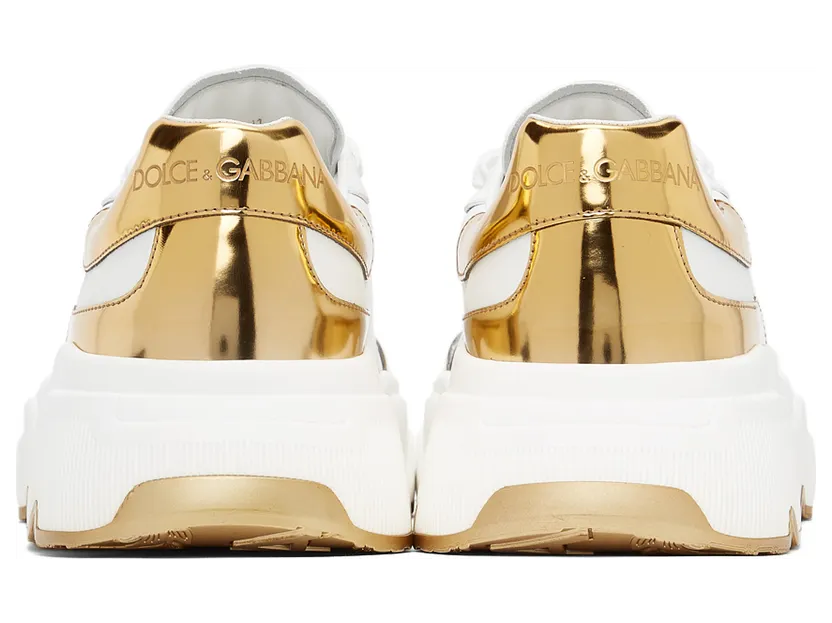 Dolce & Gabbana White & Gold Daymaster Low Sneakers (CS1791 AX588) (4)