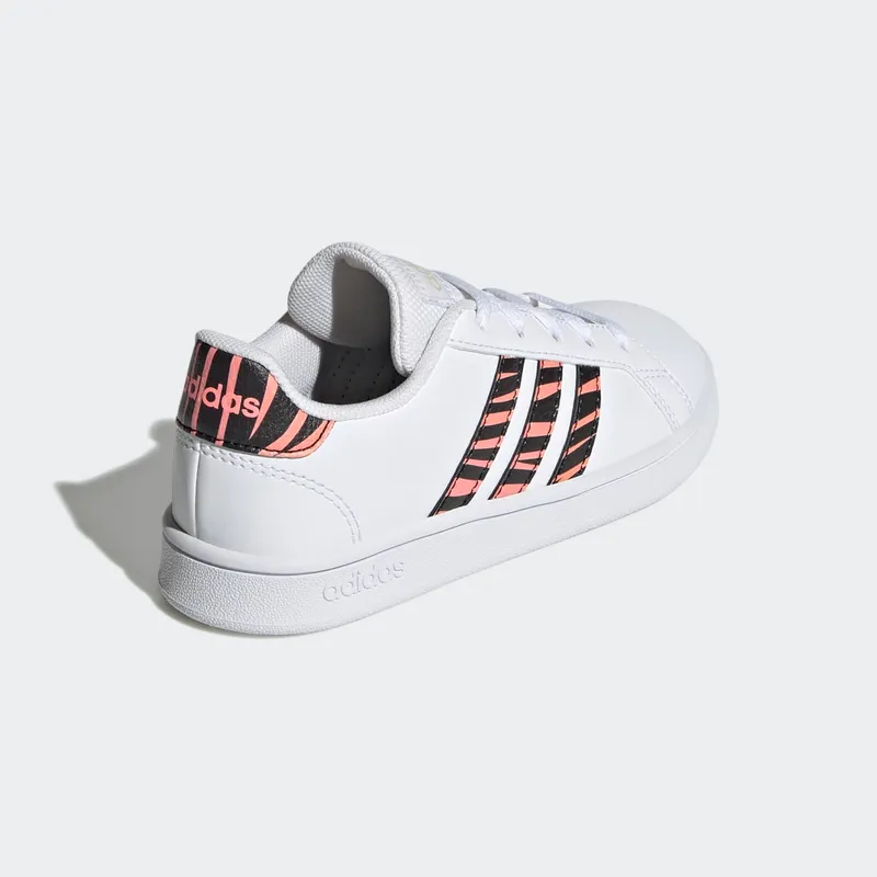 Adidas Grand Court Tiger-Print Cloud White / Core Black / Acid Red (GZ1067)