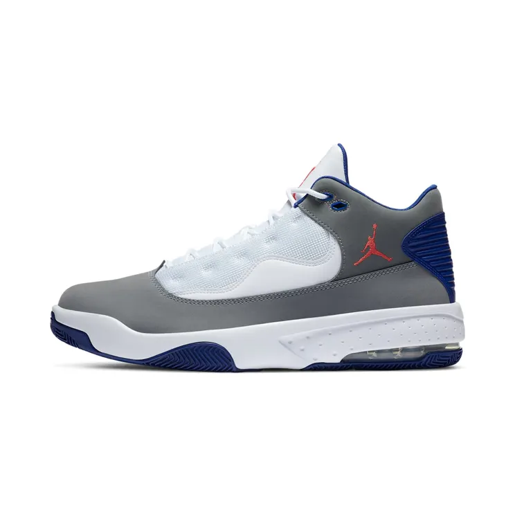 Air Jordan Max Aura 2 “Smoke Grey / White / Deep Royal Blue / Track Red” (CK6636-004)
