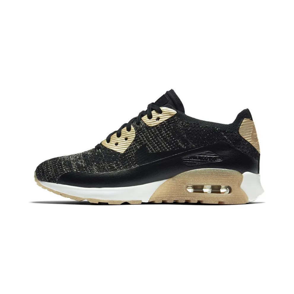 Nike Air Max 90 Ultra Flyknit Metallic Gold (W) Black/Metallic Gold-White (881563-001)