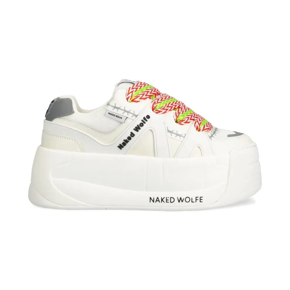 NAKED WOLFE mit Plateausohle – White (SLIDER)