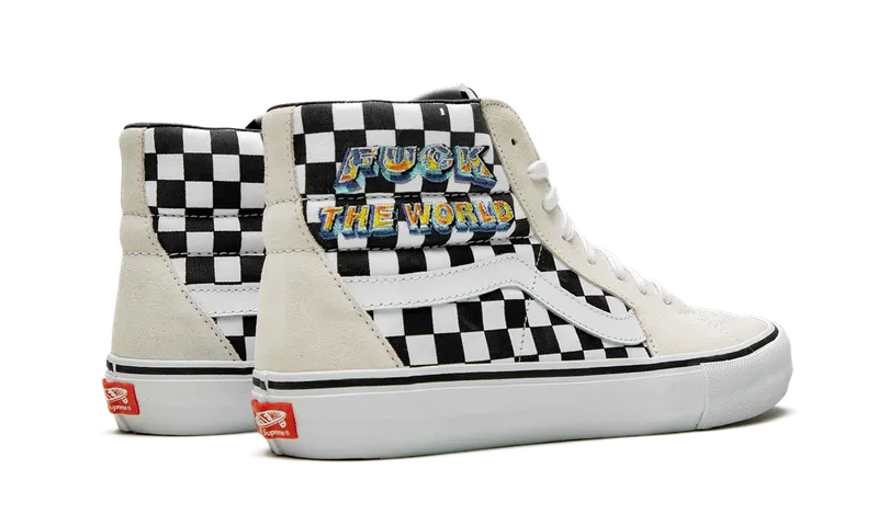 Vans Sk8-Hi Pro “Supreme – F*ck the World – Checker” (VN0A45JDSY4)