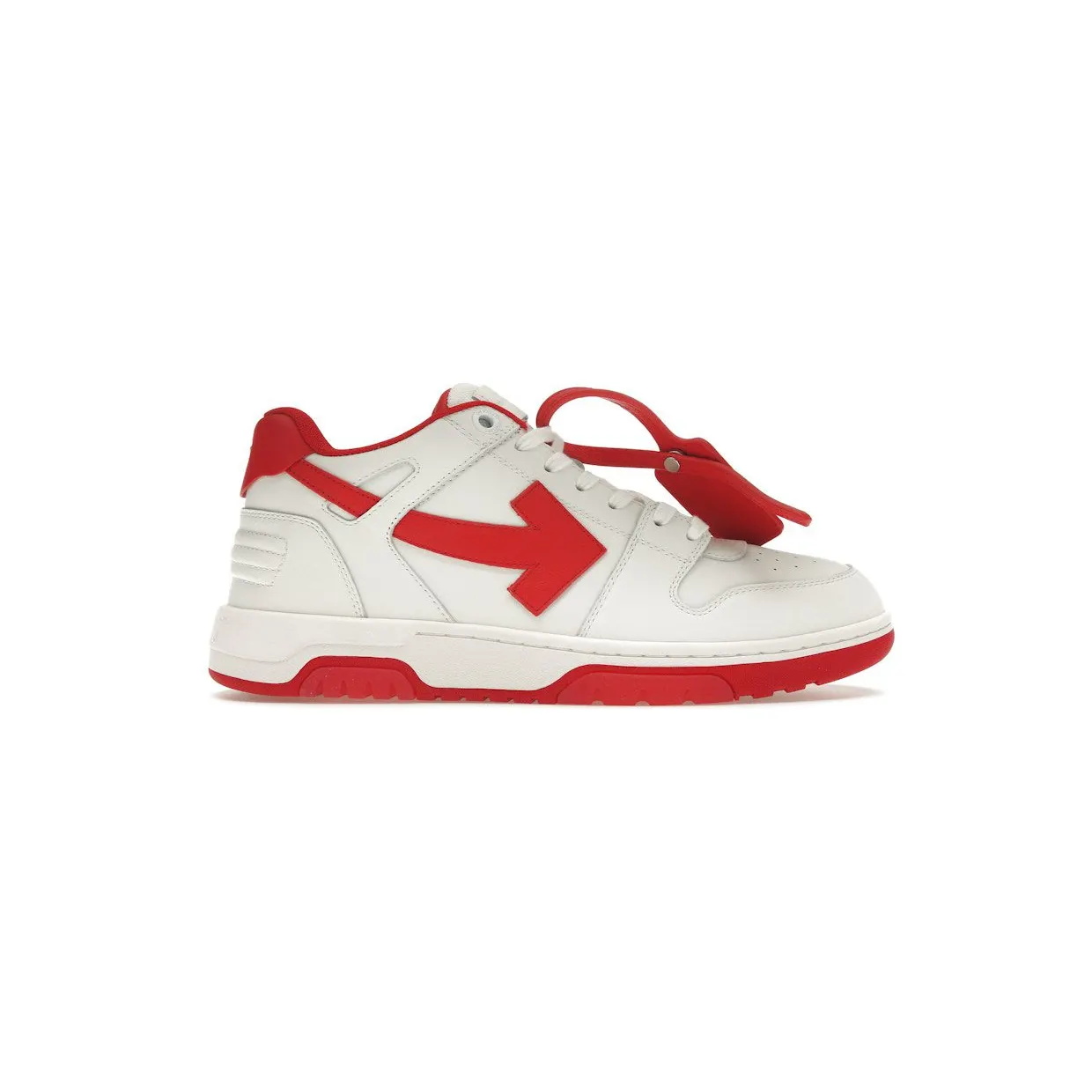 OFF-WHITE Out Of Office “OOO” Low Tops White Red (OMIA189S22LEA0010125)