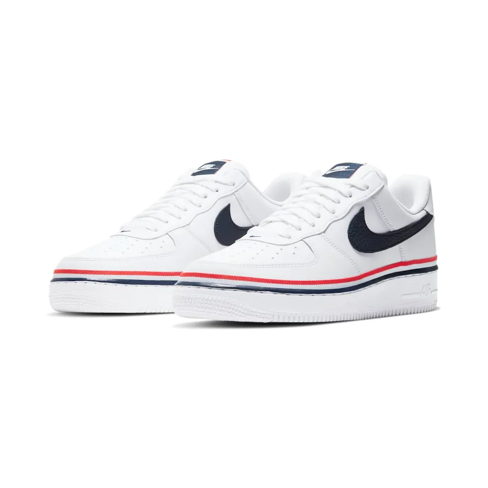 Nike Air Force 1 Low Ribbon White Blue White/White-Obsidian-Gym Red-White (CJ1377-100)