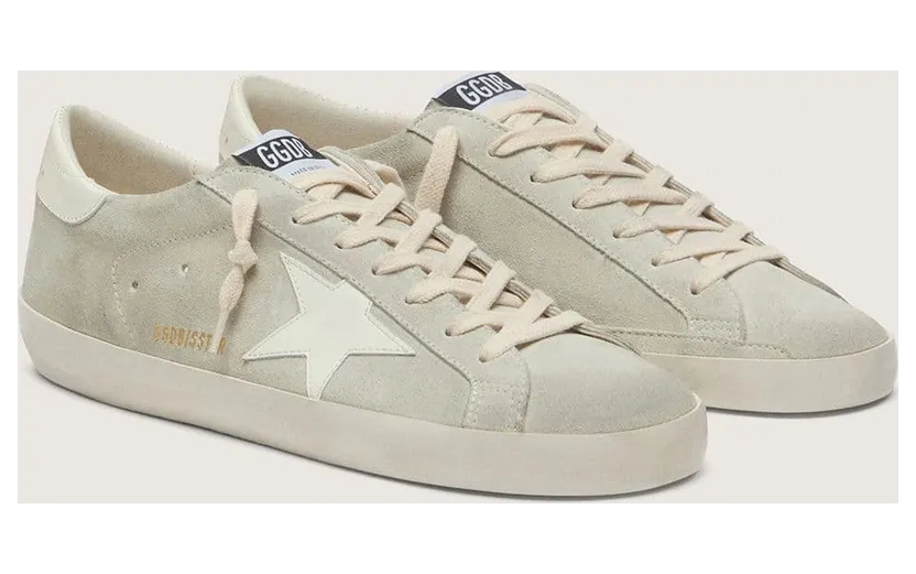 Golden Goose Women’S Super-Star In Light Gray Suede With White Leather Star (GWF00101.F008924.60727) (2)