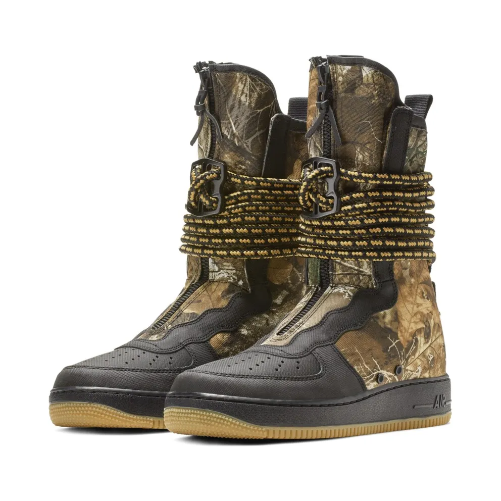 Nike SF Air Force 1 High Realtree Black Black/Gum Medium Brown-Elemental Gold-Black (AA1128-004)
