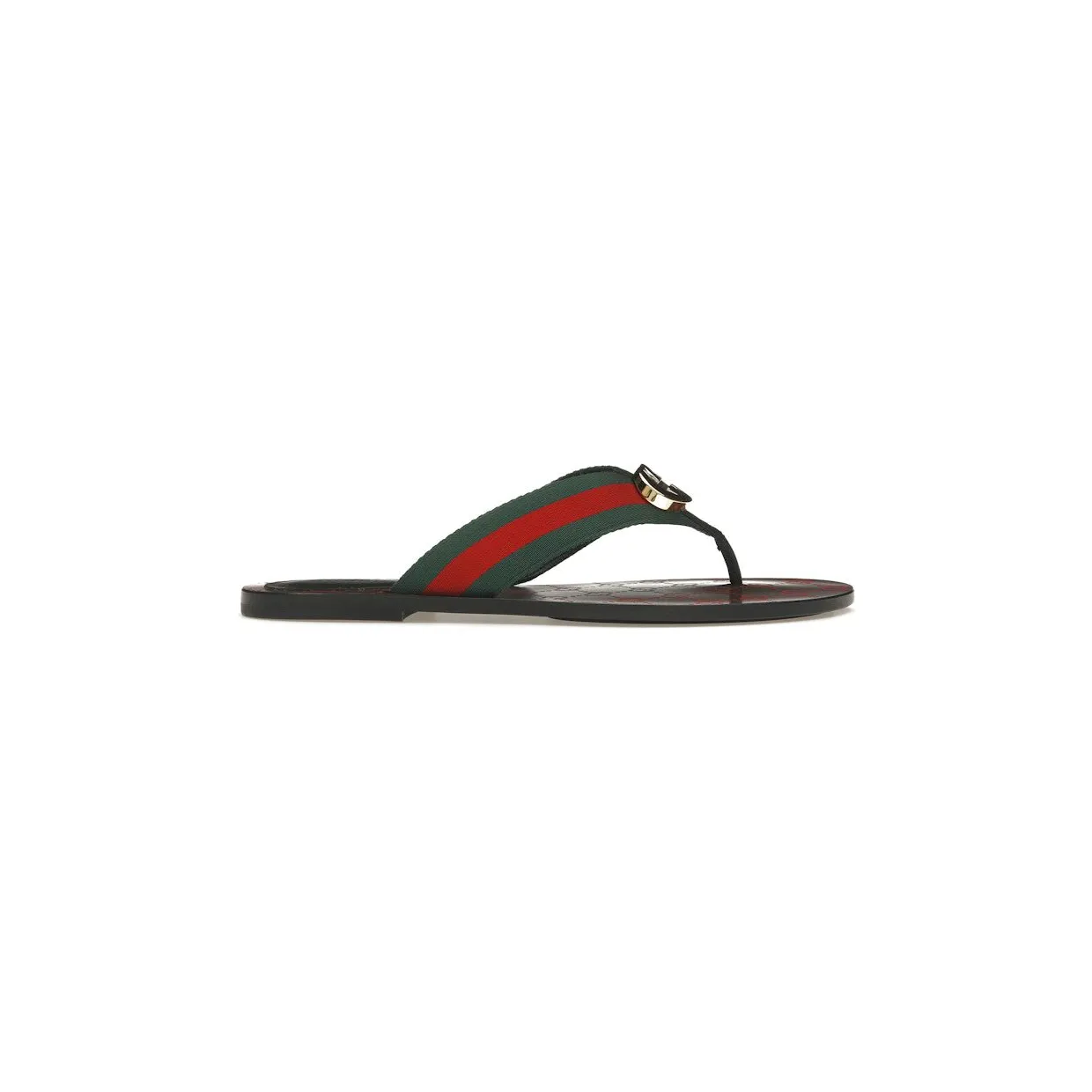 Gucci Web Thong Sandal Black Leather (612138 H9020 8476)