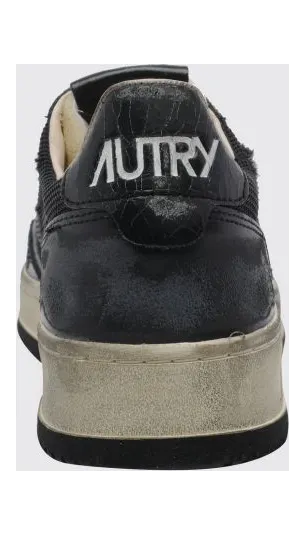 Autry Medalist Low Super Vintage Calfskin Sneakers with Worn Effect Black 1 (AVLMKH01) (3)