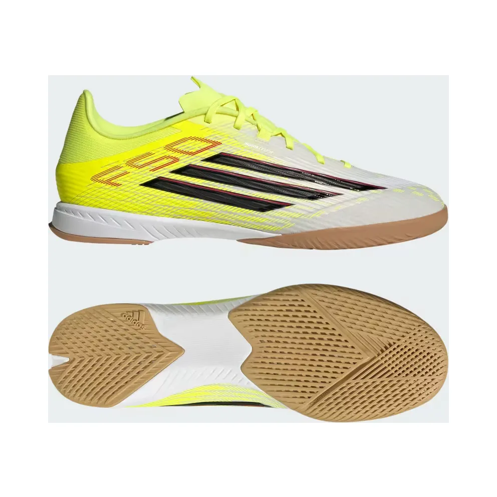 adidas F50 League Indoor Football “Team Solar Yellow 2 / Core Black / Lucid Red” (JR8971)