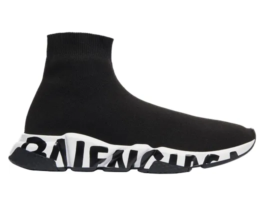 Balenciaga Speed Graffiti Trainers Black White
