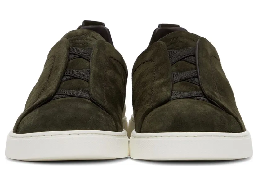 Ermenegildo Zegna Grey Suede Triple Stitch Sneakers (LHSOY-A4667X) (2)