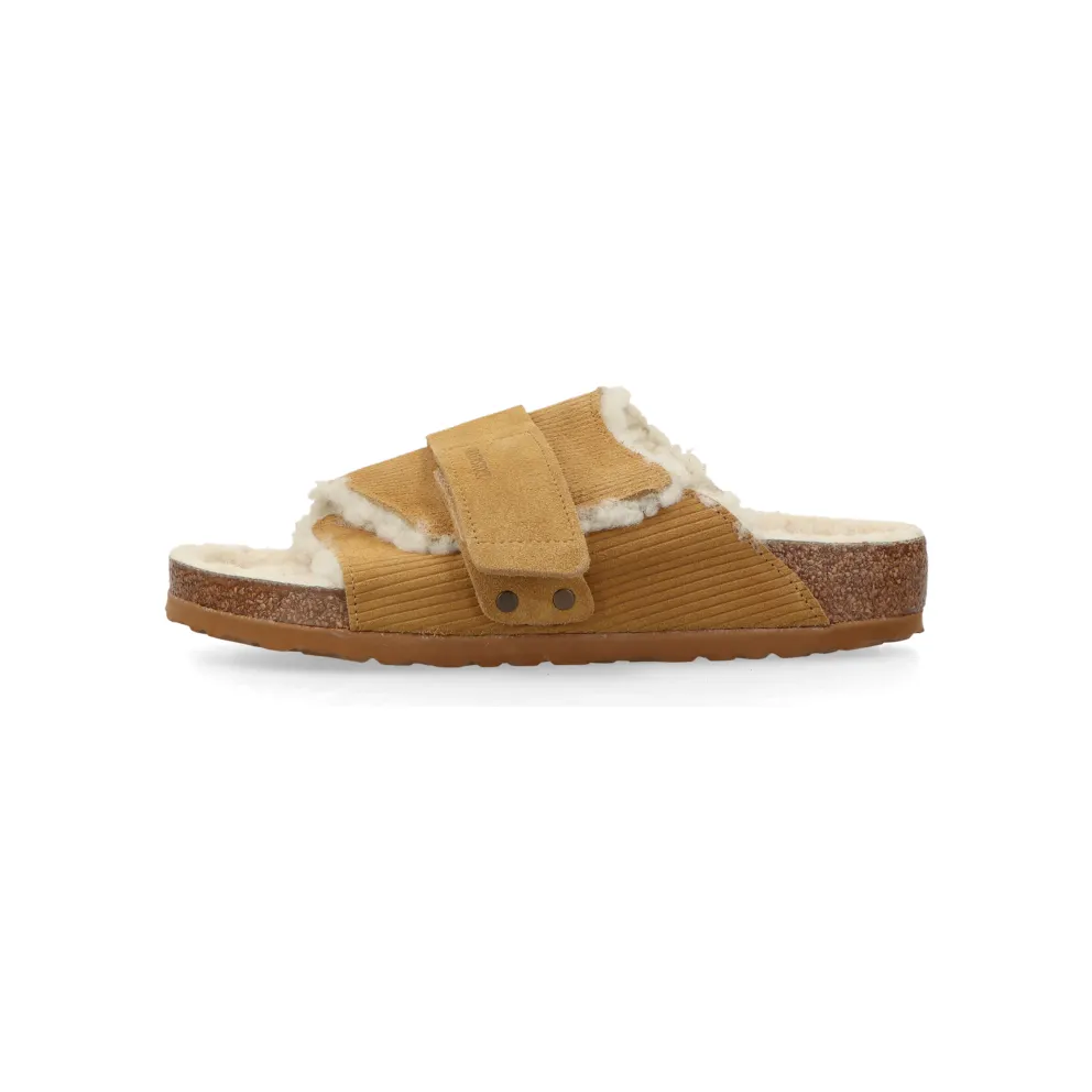 Birkenstock Kyoto Shearling Suede Leather/Fur “Corduroy Cork Brown” – 1028178