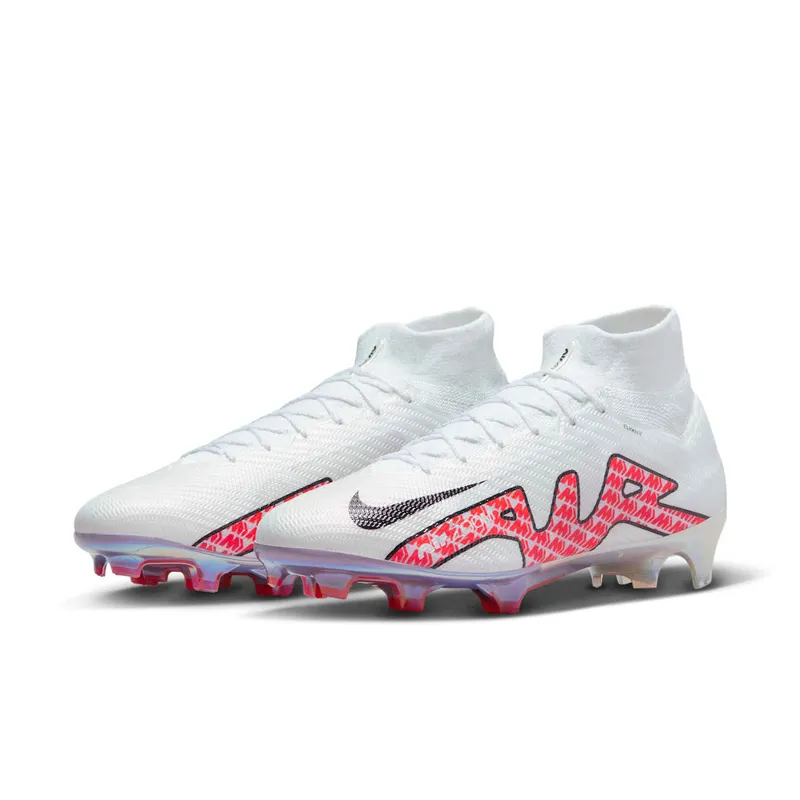 Nike Zoom Mercurial Superfly 9 Elite FG White Bright Crimson (DJ4977-101)
