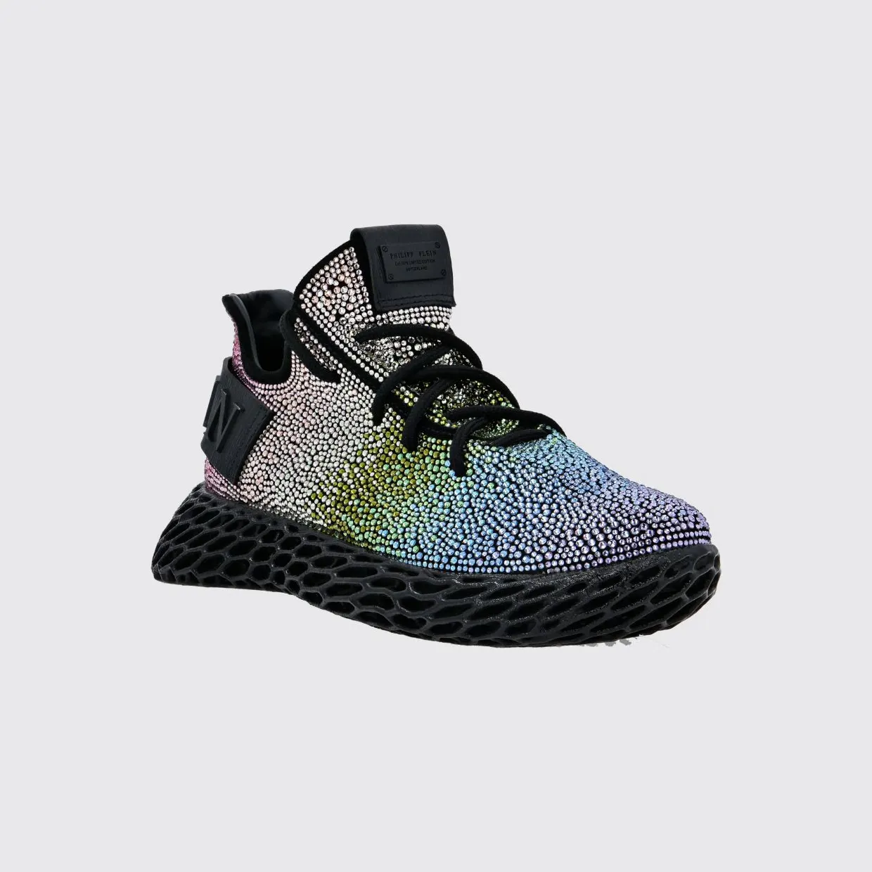 Philipp plein Low-Top Leather Sneakers with Embroidery and Rhinestone Applications Multicolor (PAASWSC2068PCO058N21)