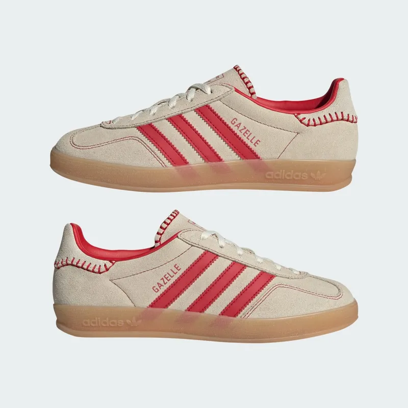 adidas Gazelle Indoor Beige Better Scarlet (JS1402)