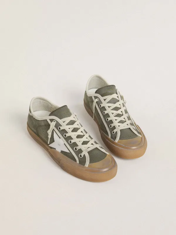 Golden Goose Women’S Super-Star Ltd In Green Canvas With White Leather Star (GWF00902.F007245.35919) (2)