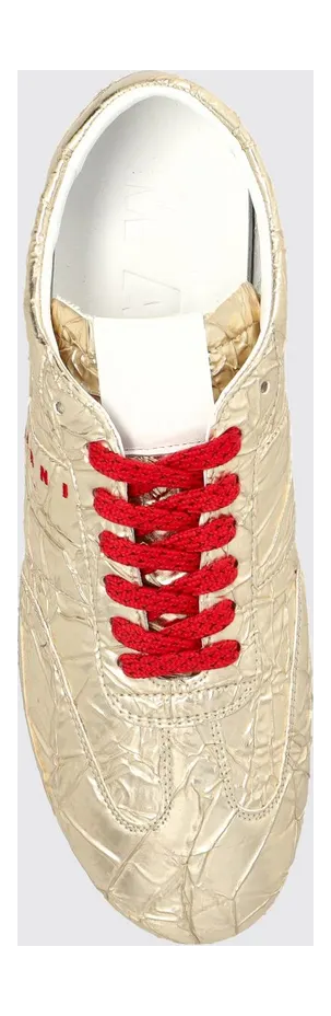 Marni Crackled Leather Low Top Sneakers with Notched Sole Silver (SNZW021100P254000N20) (3)
