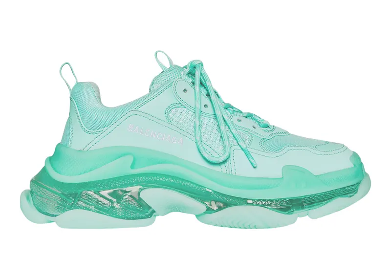 Balenciaga Triple S Clear Sole Green (W) (544351W2GA14500)