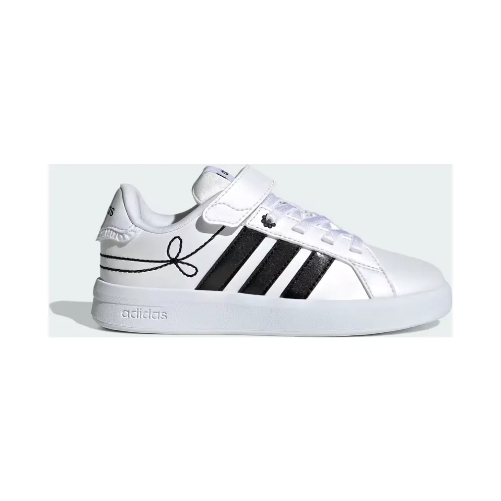 Adidas GRAND COURT 3.0 Shoes KIDS Cloud White / Core Black / Hi-Res Yellow (KH8835)