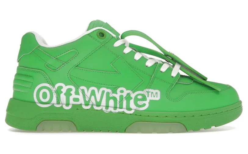 OFF-WHITE Out Of Office OOO Low Tops Green White (OMIA189S22LEA0045501)
